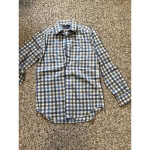 Vineyard Vines Shirt Men's Sz S %100 Cotton Long Sleeve Button Front Blue Plaid
